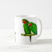 Mug Couple de perroquet vert et rouge (Devant droit)