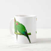 Mug Couple de perroquet vert et rouge (Devant gauche)