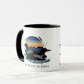 Mug Couple de plongeons arctiques Coucher de soleil Bl (Devant gauche)