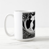 Mug Couple de silhouette romantique blanc et noir (Gauche)