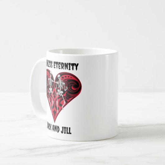 Mug Couple de squelette Customisé (Devant gauche)