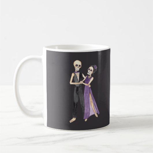 Mug Couple de squelettes dansant sur un  (Gauche)