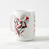 Mug Couple de trombone de jazz abstrait (Devant gauche)