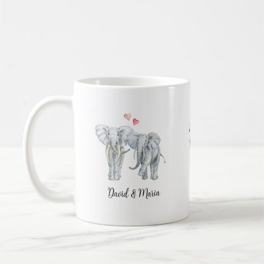 Mug Couple d'éléphants amoureux (Gauche)