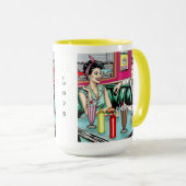 Mug Couple des années 1950 au dîner (Devant droit)