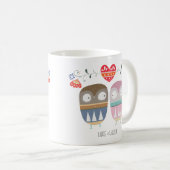 Mug Couple d'hibou Un couple d'arts graphiques Un coup (Devant droit)