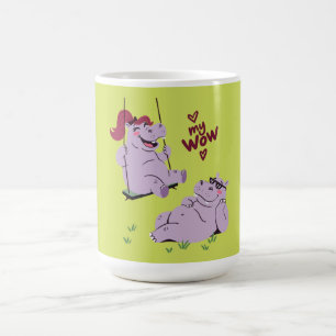 Mug Couple d'hippopotames drôle mon wow