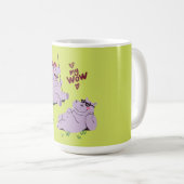 Mug Couple d'hippopotames drôle mon wow (Devant droit)