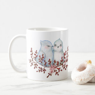 Mug Couple d'oiseaux mignons drôles Art d'oiseaux ador