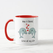 Mug Couple Dolphin Couple Cadeau personnalisé (Gauche)