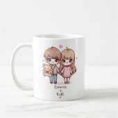 Mug Couple d'ours en peluche de style Chibi personnali (Gauche)
