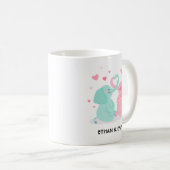 Mug Couple Eléphant Cute Personnalisé Saint Valentin (Devant droit)