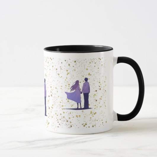 Mug Couple Étoiles Dorées (Droite)