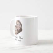 Mug Couple face photo add name date simple wedding  (Devant gauche)