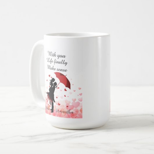 Mug Couple first anniversary Personalized romantic  (Devant gauche)