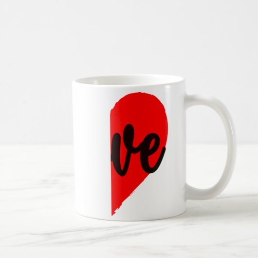 Mug Couple Half Heart Love Valentines Day Women Men A  (Droite)