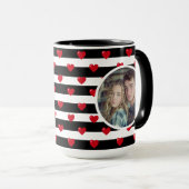 Mug Couple Love Hearts Stripe | Jour des Valentines Ph (Devant droit)