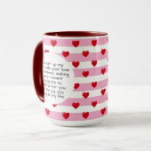 Mug Couple Love Hearts Stripe | Jour des Valentines Ph (Devant gauche)