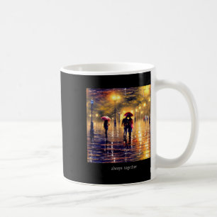 Mug Couple Marchant Dans Le Sticker De Pluie