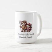 Mug Couple mignon Sloth Aventurant ensemble depuis (Devant droit)