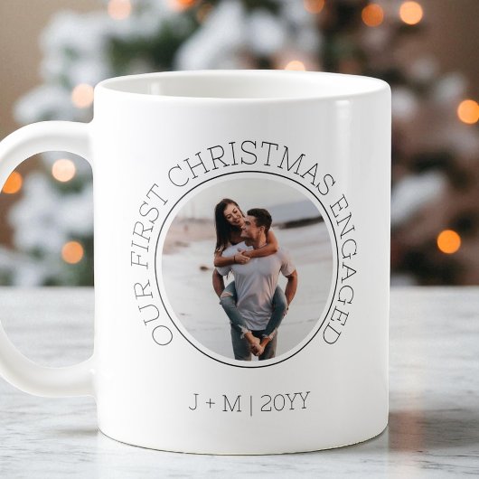 Mug Couple minimum 2 photo Notre premier Noël engagé