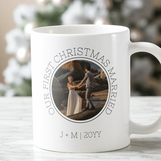 Mug Couple minimum 2 photo Notre premier Noël Marié