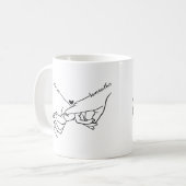 Mug Couple moderne main main mariage de nom personnali (Devant gauche)