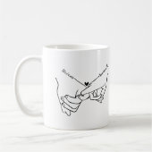 Mug Couple moderne main main mariage de nom personnali (Gauche)