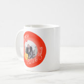 Mug Couple Nom Modern Cute Red 2 Photo Valentines Day (Devant gauche)