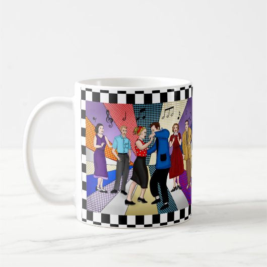 Mug Couple nostalgique des années 1950 (Gauche)