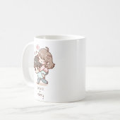 Mug Couple personnalisé de style Chibi (Devant gauche)