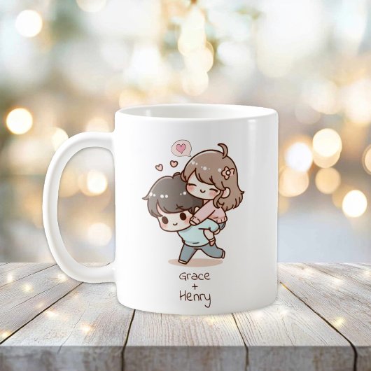 Mug Couple personnalisé de style Chibi