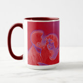 Mug Couple Valentin vintage en rouge (Gauche)