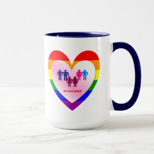 Mug Couples à l'intérieur de la All Love Pride Coeur