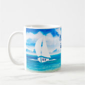 Mug Couples à voile fluides sur la mer Personnalisé (Gauche)