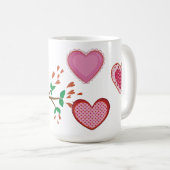 Mug Couples affectueux de hibou sur une branche (Devant droit)