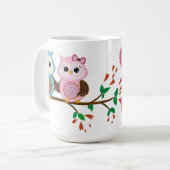 Mug Couples affectueux de hibou sur une branche (Devant gauche)