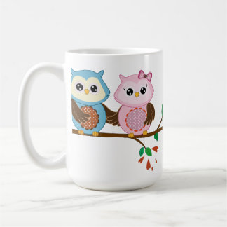 Mug Couples affectueux de hibou sur une branche