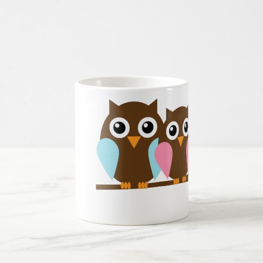 Mug Couples de hibou sur une branche (Centre)
