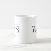 Mug Couples de mariage initial blanc élégant (Centre)