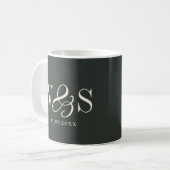 Mug Couples de mariage initial élégant ébène (Devant gauche)