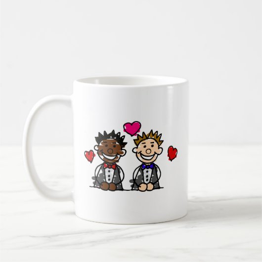 Mug Couples gais Bi-Raciaux (Gauche)