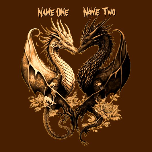 Mug Couples Gold Dragons Ajouter des noms