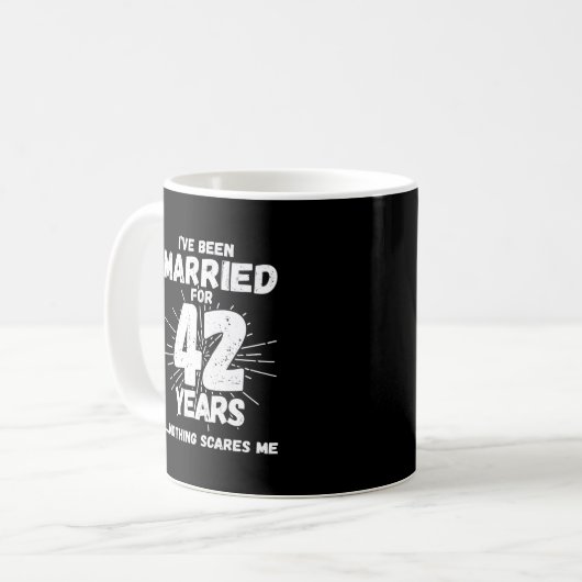 Mug Couples Mariés 42 Ans Drôle 42e Anniversaire (Devant gauche)