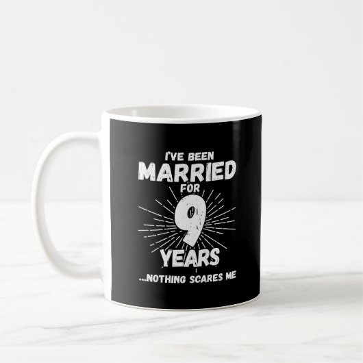 Mug Couples Mariés 9 Ans Drôle 9e Anniversaire de Mari (Gauche)
