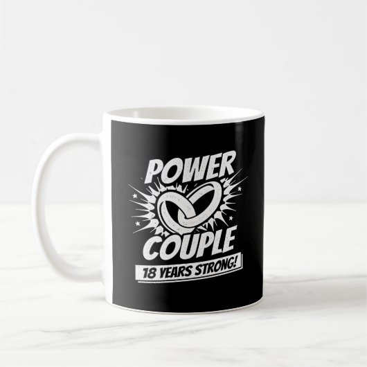 Mug Couples mariés à 18e anniversaire 18 ans (Gauche)