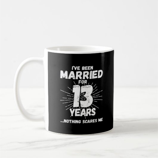 Mug Couples Mariés depuis 13 Ans Drôle de 13e Annivers (Gauche)
