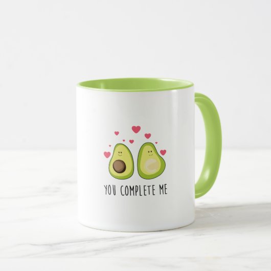 Mug Couples mignons d'avocat, avocat, amour, cadeau, (Devant droit)