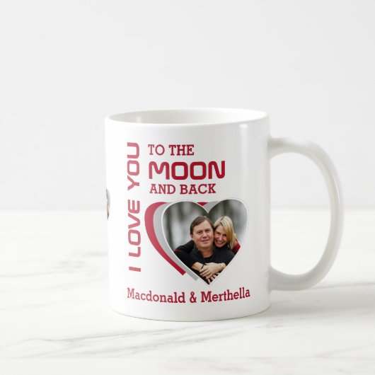 Mug Couples Red VOUS AIME À LA LUNE Photo (Droite)