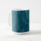 Mug Coups de pinceau impressionnistes, Nuit, Sarcelle, (Devant gauche)